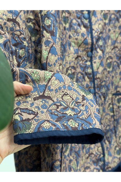 BENAHOLL Μπουφάν με μοτίβο με διπλή τσέπη με κουμπώματα Elique-BN4325 Indigo