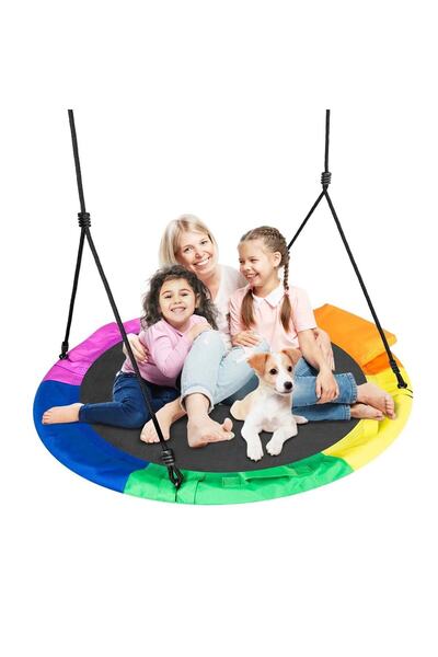 Neo-Sport Nest swing, steel frame, 600D Oxford polyester, round shape, with comfortable cushion, light weight...