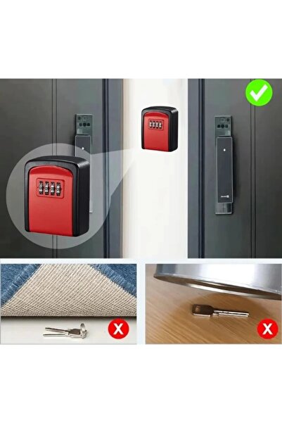 Decoan Red Combination Key and Item Storage Security Safe