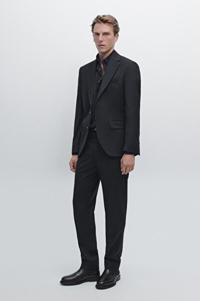 Massimo Dutti American wool blend flannel suit