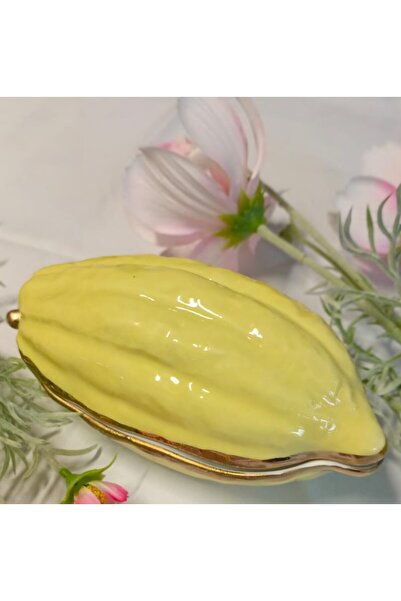 BY.RAYKA PORSELEN El Dekor Cocoa Bean Special Series Porcelain Hand Painting Presentation Plate