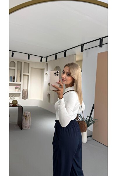 Sezgi Tekin Плісировані джинси з еластичним поясом, синього кольору