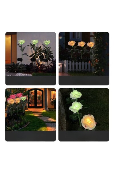 Danex Lampa Solara LED Tip Trandafir cu O Floare pentru Gradina, Inaltime 75 ...