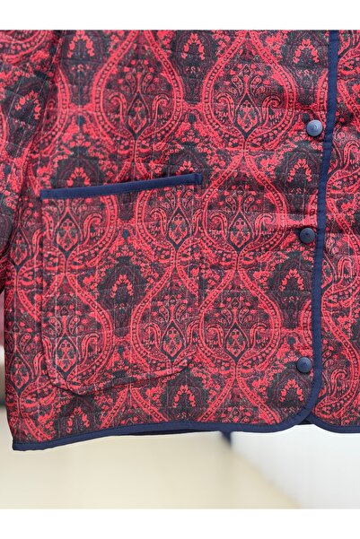 BENAHOLL Μπουφάν με μοτίβο με διπλή τσέπη με κουμπώματα Elique-BN4325 Βουργουνδίας