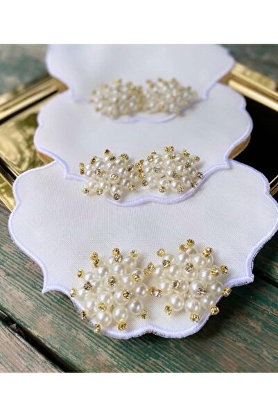 PONCİKPAZAR 6 قطع من مناديل الكوكتيل طراز اللؤلؤ