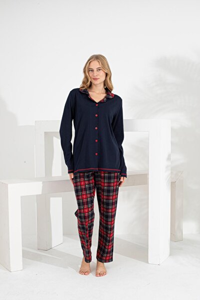 Evia Angelique 100% Cotton Long Sleeve Plaid Women's Pajamas Set 21224-25-26-27