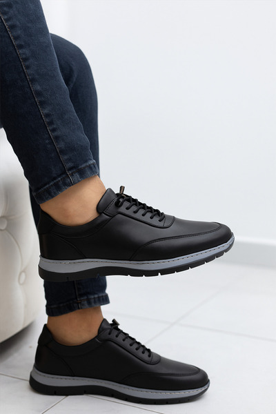 Growish Gr0384 Genuine Leather Size 38 Print Reducing Faylon Sole Rubber Laces Casual Sneaker Shoes.
