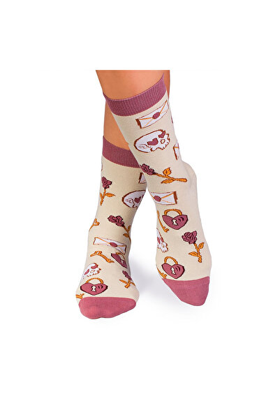 Pirin Hill Sosete bumbac Colour Cotton Socks ST VALENTINE'S DAY Ecru
