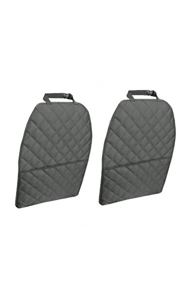 Metru Patrat Set 2 auto quilted universal seat back protectors with organizer pocket, gray,