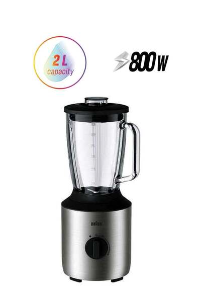 Braun Electric Jug Blender 800W 2 L JB3250SI Grey/Black/Clear