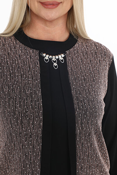 AfifeCOLLECTİON Anne Bluz with Internal Threading Looks Evening Dress Bluz