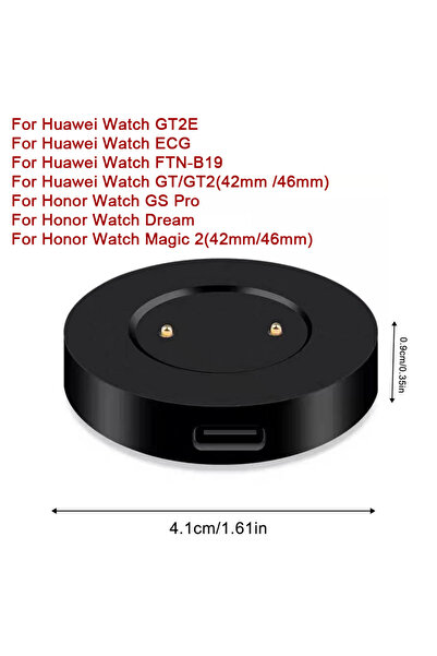 Choice Black Single Base-A Fast Charging Cable For Huawei Watch 3 GT2 GT3 PRO...