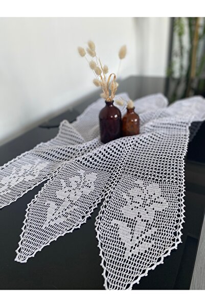 henaabag Çeyizlik tığ işi dantel runner, sehpa masa örtüsü