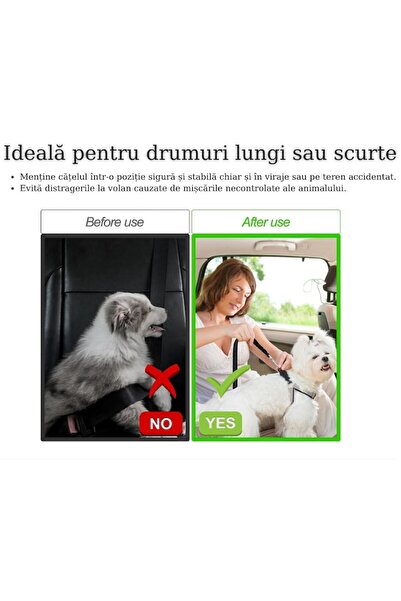 OEM Centură de siguranță auto pentru câini și pisici, lesă reglabilă 46-56 CM