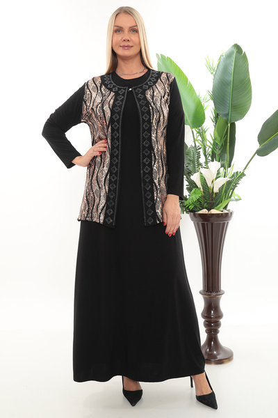 TRENDSE Evening Dress with Jacket, Mother's Suit, Outer Jacket, Sleeveless Inside