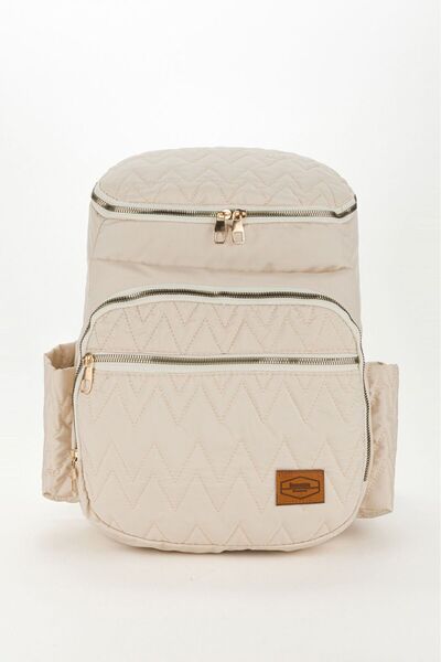 Arn Kids Anka Model Cream Mother and Baby Care Backpack with Thermos Bottle Pockets and Stroller Hanger Attachment