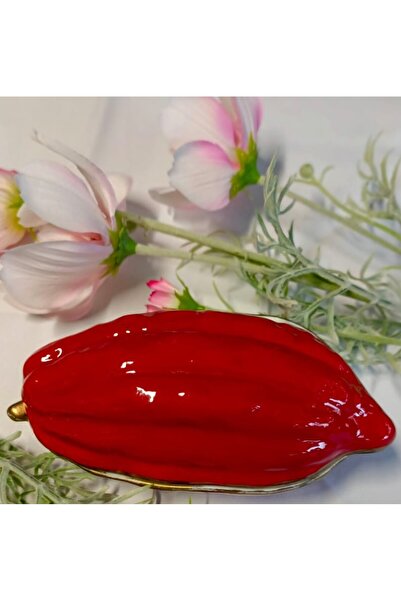 BY.RAYKA PORSELEN El Dekor Cocoa Bean Special Series Porcelain Hand Painting Presentation Plate