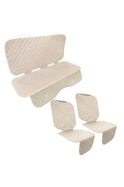 Metru Patrat Set 3 huse auto, matlasate, universale, crem, lavabile, impermea...