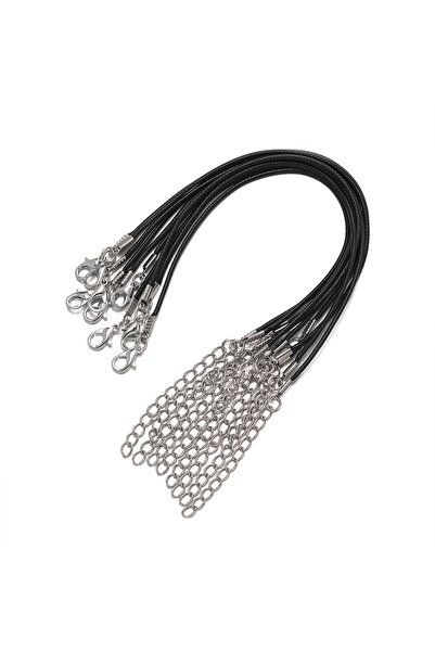 Choice 1.5x220mm Black 10pcs/Lots 1.5/2mm PU Leather Bracelet Cord Kit Wax-Co...