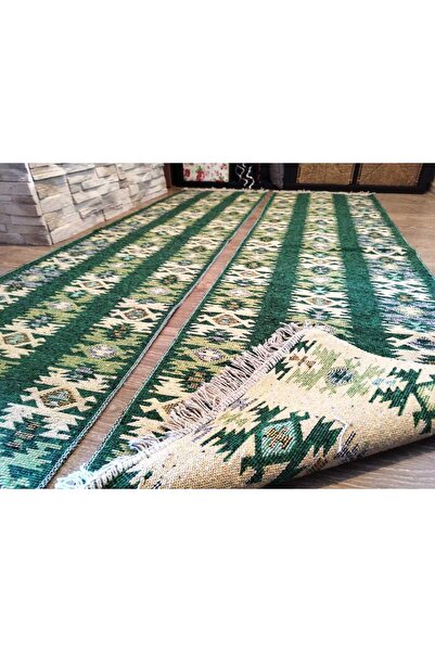 OEM 1+1 Covoare tradiționale țesute, față-verso, dimensiune 60x200cm verde și...