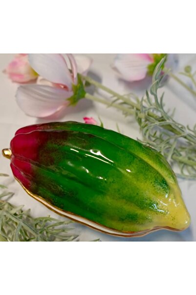 BY.RAYKA PORSELEN El Dekor Cocoa Bean Special Series Porcelain Hand Painting Presentation Plate