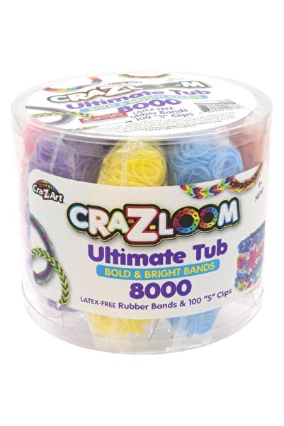 CrazArt Cra-Z-Loom: Ultimate Tub - 8000 Bold & Bright Bands