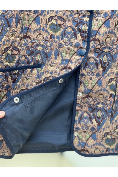 BENAHOLL Μπουφάν με μοτίβο με διπλή τσέπη με κουμπώματα Elique-BN4325 Indigo