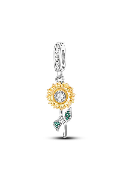 Choice CCT017 Original 925 Sterling Silver Sunflower Set Charms Flower Ring Earrings Beads Pendants Fit Br