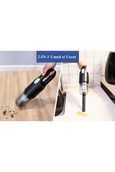 SINZO Aspirator de mana pentru Masina si Uz casnic, Fara fir, Reincarcabil, 8.000 PA, cu filtru HEPA