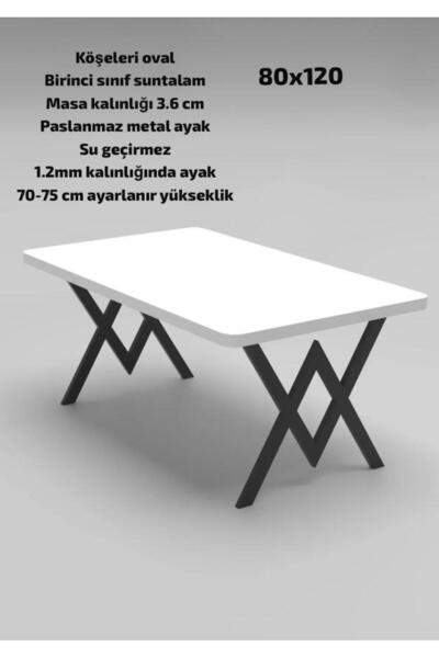 modülare 80x120 Yemek Masası Cafe Masası Balkon Masası Metal Ayak Paslanmaz