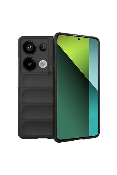 SKYDDAR INNOVATION Case for Xiaomi Redmi Note 13 Pro 5G / Poco X6, Magic Shield, Matte Silicone, sticker set, Black