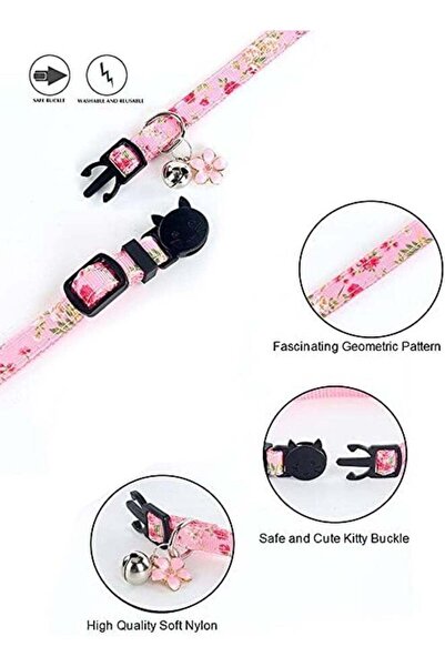 Bukela 4-Pack Breakaway Cat Collars – Adjustable, Bell Included