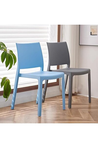SKY TOUCH SKY-TOUCH Plastic Dining Chair with Backrest - Stackable, Modern Office Guest Chair