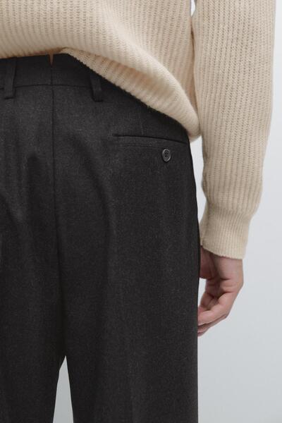 Massimo Dutti 100% wool flannel trousers