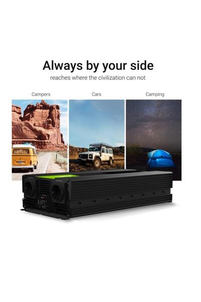 Greencell Invertor de curent Green Cell 2000W/4000W 12V la 230V USB DC AC