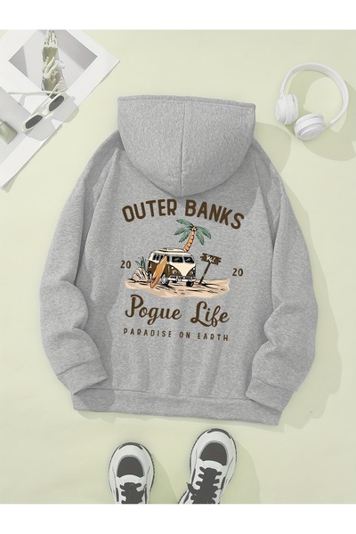 trendypassion سويت شيرت كبير الحجم مطبوع للجنسين من Outer Banks