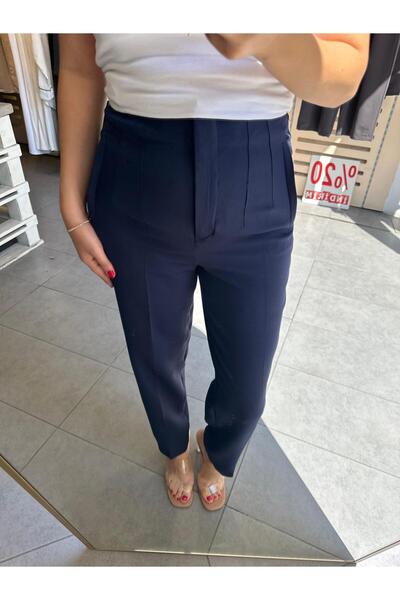 floral fashıon Dámské úzké látkové kalhoty s délkou ke kotníkům, mrkvový střih, detail šití (nepružné)