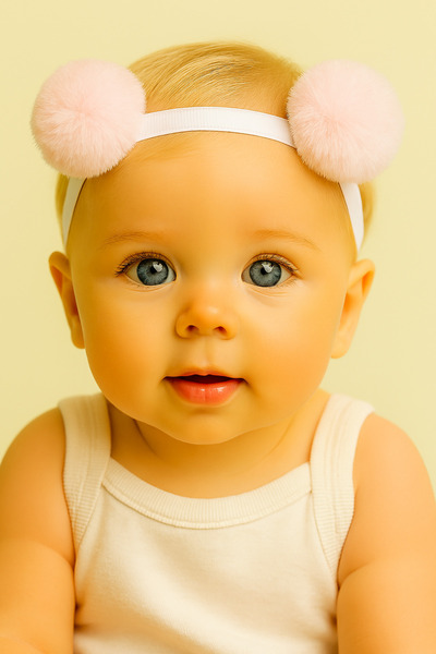 Eray Kids Girl's Plush Pom Pom Detailed 2-Piece Bandana Set (6-24 Months)