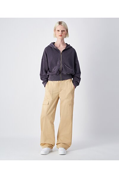 Champion Time Capsule Full Zip Hoodie Sweatshirt Gray Women's Sweatshirt -117689-Vs517