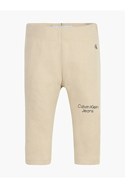 Calvin Klein STACK LOGO LEGGING Bebek Krem Tayt