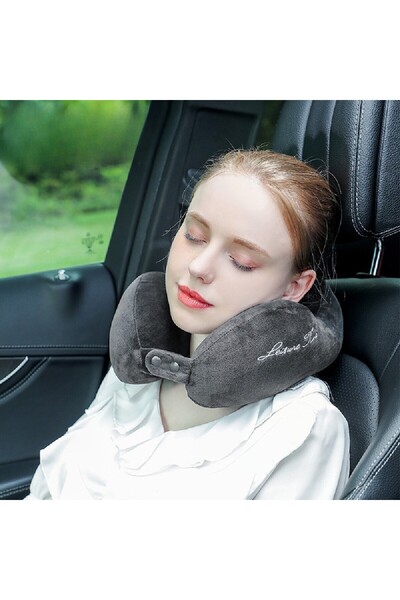 Flippy Flippy Cotton Neck Travel Pillow with 4 Lumbar Cushions, Adjustable, Grey