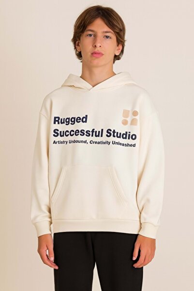 ww waka waka kids store Boy's Hooded Sweatshirt Printed Relaxed Fit