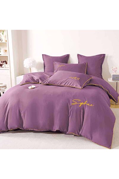 Patul Lenjerie Lux, Pucioasa, Bumbac Finet, Broderie, 2 Persoane, 6 Piese