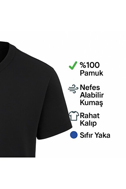 Plus Scorpion Men's Basic T-Shirt - Relaxed Fit, Cotton Fabric, Black & White