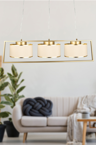 Begüsa Bern Ledli Şapkalı 3.Lü Avize Eskitme