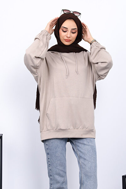 İmajButik Φούτερ Modal με τσέπες Mink Kangaroo