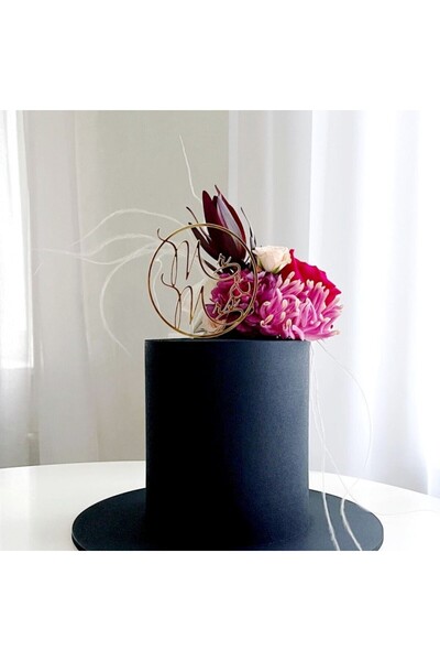 Flippy Cake Topper, Flippy, Model 2 Mr&Mrs, Plastic, Gold