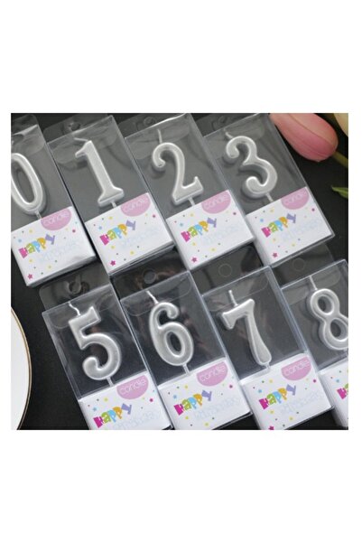 Flippy Cake Candle, Flippy, Number 0 Model, Party, 4.5 x 2.5 cm, Paraffin, Silver