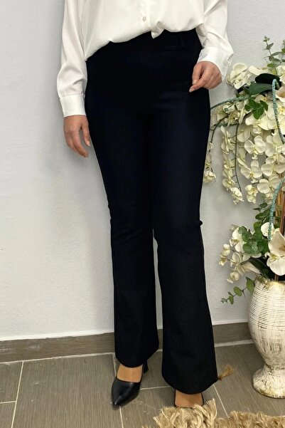 Mia Butik Women's Black Spanish Leg Punto Pants