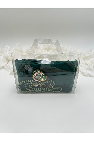 lenagiftworkshop حقيبة هدايا شفافة مع غطاء فلاميل، ومجموعة ذكر وسبحة (حج - عم...